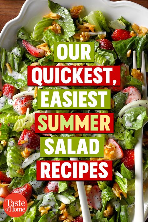 Fast And Easy Salads, Easy Main Dish Salad Recipes, Easy Dinner Salads Simple, Summer Garden Salad Recipes, How To Make A Great Salad, Summer Tossed Salad Recipes, Easy Salad Recipes 5 Ingredients, Quick And Easy Summer Salads, Fresh Summer Salads Simple