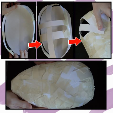 Paper Mache Mask Diy How To Make, Face Mask Tutorial How To Make, How To Make A Mask Out Of Cardboard, Foam Mask Diy, Diy Mask Costume, How To Make A Mask, Anime Halloween Costume Ideas, The Puppet Cosplay, Halloween Masks Diy