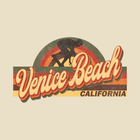 Retro California Aesthetic, Homecoming 2023, Venice Beach Los Angeles, California Retro, Ice Crea, Venice Beach California, Los Angeles Beaches, Permanent Vacation, Yoga Logo