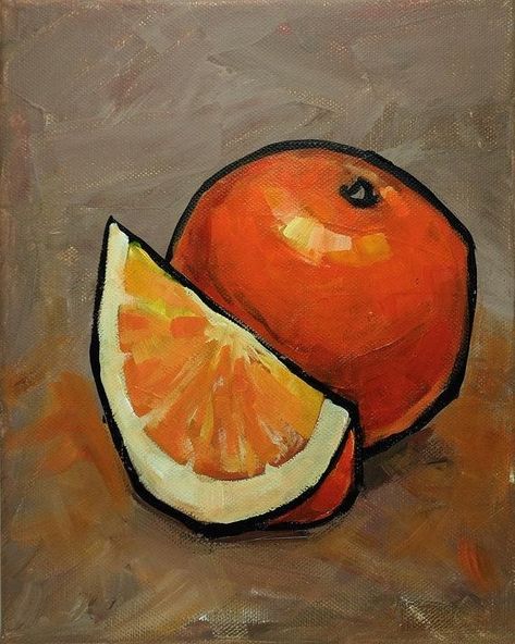 How To Paint Oranges Acrylic, Fruits Acrylic Painting, Easy Impressionism Art, Impressionism Art Easy, Still Life Painting Acrylic, Orange Acrylic Painting, Orange Painting, Oil Pastel Drawings, Fruit Painting