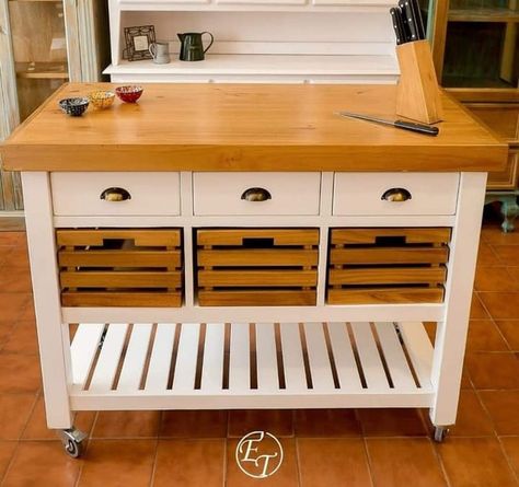 Cooking School Interior, Kitchen Butcher Block, Kitchen Work Station, Old Paper Background, School Interior, Kitchen Trolley, Diy Kitchen Island, Diy Home Furniture, Kitchen Color