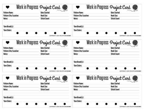 WIP Project Card Crochet Project Template, Crochet Bujo, Crochet Tracker, Gift Label Ideas, Knit Journal, Crochet Printables, Crochet Journal, Crochet Tags, Disc Notebook