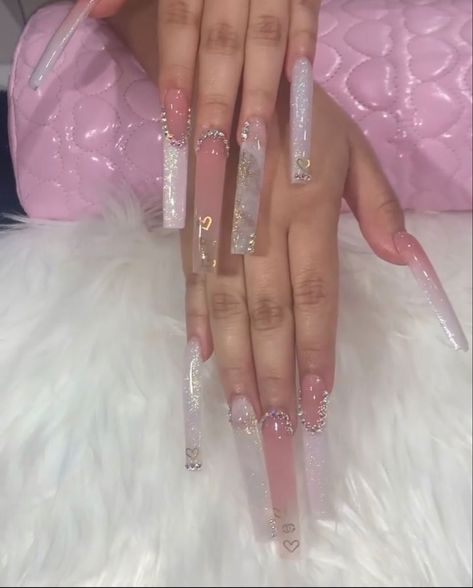 Xxl Nails, Cute Acrylic Nail Designs, Simple Acrylic Nails, Glow Nails, Long Acrylic Nails Coffin, Long Acrylic, Long Square Acrylic Nails, Bling Acrylic Nails, Girls Nails