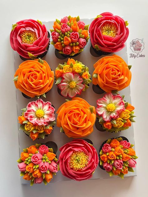 Floral Cupcakes, Cake Decorating Designs, Flower Cupcakes, Easter Cupcakes, Pink Cupcakes, Flower Party, Pretty Birthday Cakes, Cupcake Ideas, Floral Cake