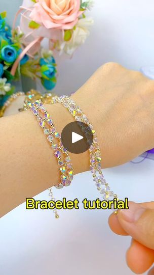 Crystal Bracelet Tutorial, Crystal Bracelets Tutorial, Jewelry Beaded, Bracelet Tutorial, Crystal Bracelet, Crystal Bracelets, Beaded Jewelry, Beading, Audio