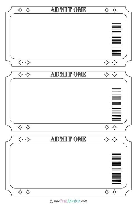 Printable Blank Ticket Design Templates Movie Ticket Invitations Template, Free Ticket Template Printable, Making Tickets Ideas, Blank Movie Ticket Template, Movie Theater Tickets Free Printable, Free Printable Movie Tickets, Free Printable Tickets Templates, Circus Tickets Printable Free, Movie Ticket Template Free Printables