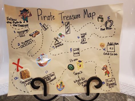 Diy Pirate Treasure Map, Treasure Hunt Party Ideas, Treasure Map Bulletin Board, Pirate Maps For Kids, Treasure Map Ideas, Diy Treasure Map, Kids Treasure Map, Treasure Map For Kids, Map Birthday Party