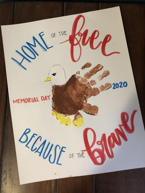 Veterans Day Footprint Art, Memorial Day Projects For Toddlers, Memorial Day Daycare Crafts, Red White And Blue Handprint Art, Memorial Day Baby Crafts, Hand And Feet Crafts, Infant Preschool Crafts, Memorial Crafts For Toddlers, Memorial Day Toddler Crafts