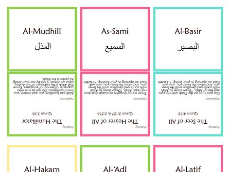 99 Names of Allah- Asma ul Husna {shared} – Google Drive Islamic Life, Asma Ul Husna, 99 Names Of Allah, Free Printable Cards, Islamic Studies, Names Of Allah, Printable Cards, Google Drive, Free Printables