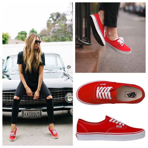 zoella winchester and her twin brother zachary are not only different… #teenfiction #Teen Fiction #amreading #books #wattpad Slip On Tennis Shoes Outfits, Red Slip On Vans Outfit, Vans Tennis Shoes Outfit, Outfits With Red Shoes Sneakers, Vans Sneakers Outfit Woman, Vans Red Outfit, Outfit Zapatillas Rojas, Outfits With Red Vans, Zapatillas Rojas Outfit