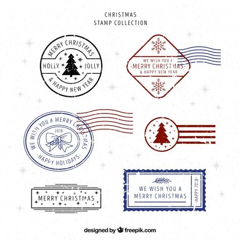 Set of beautiful christmas stamps Free V... | Free Vector #Freepik #freevector #christmas #christmas-card #label #merry-christmas Christmas Illustration Design, Christmas Mail, Christmas Envelopes, Christmas Illustrations, Christmas Plants, Christmas Board, Happy New Year Wishes, Christmas Labels, Christmas Graphics