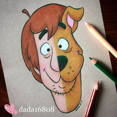 Shaggy vs. Scooby Doo (Drawing by Dada16808 @Instagram) #ScoobyDoo Easy Pencil Drawings, Disney Character Art, Disney Drawings Sketches, Cute Disney Drawings, Wallpaper Disney, Disney Art Drawings, Drawing Cartoon Characters, Pencil Drawings Easy, Stitch And Angel