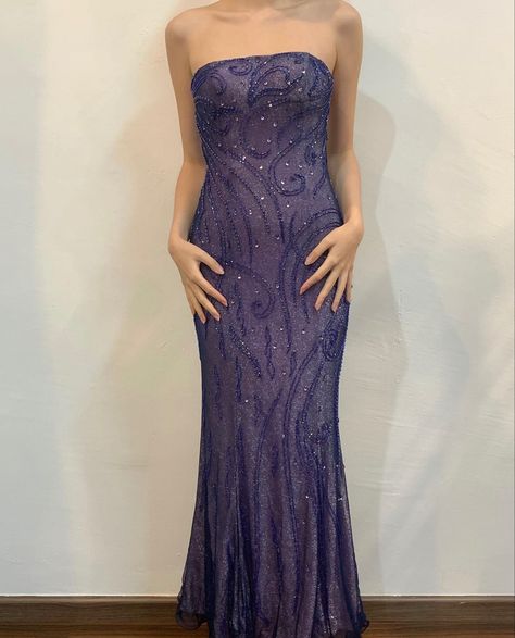 Strapless Purple Prom Dress, 90’s Prom Dresses, Old Hollywood Prom Dresses, Old Hollywood Prom, Star Prom Dress, Prom Dress Purple, Y2k Prom Dress, Vintage Prom Dresses, Purple Formal Dress