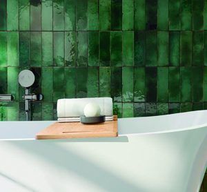 Colourful Tiles, Bathroom Inspo Interior Design, Tiles Material, Green Subway Tile, Green Tile Bathroom, Outdoor Paving, Metro Subway, Metro Tiles, Vinyl Floor Tiles