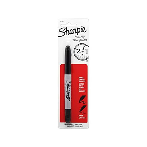 Sharpie Twin Tip Fine Point and Ultra Fine Point Permanent Markers, 1 Black Marker(32101PP) Sharpie Permanent Markers, Sharpie Markers, Sharpie Marker, Twin Tips, Paper Mate, Highlighters Markers, Paint Marker, Markers Set, Permanent Marker