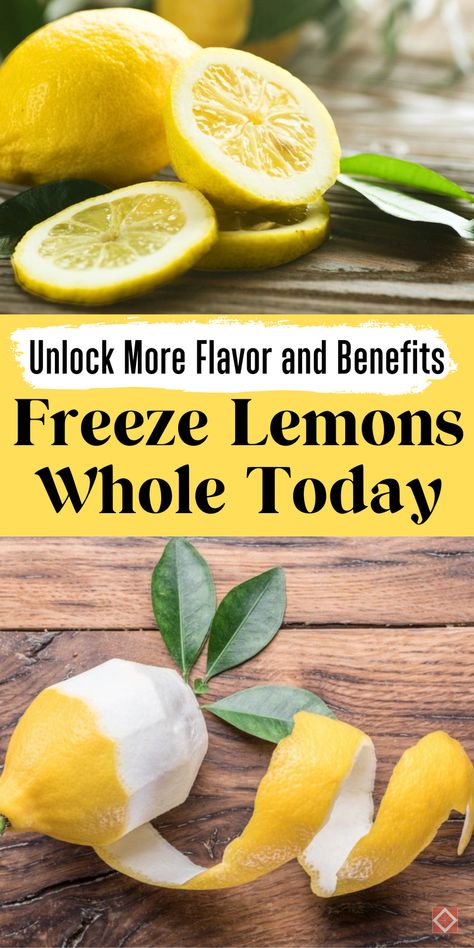 Freezing lemons whole is a smart way to preserve their flavor and maximize their uses. Great for zesting, juicing, and even smoothies, this food tip is perfect for reducing waste and saving time. Save this pin for a simple and effective kitchen idea! Freezing Lemons Whole, Freeze Lemons, Freezing Lemons, Freezing Fruit, Elegant Dishes, Lemon Chicken Pasta, Frozen Lemon, Freezing Food, Ginger Water