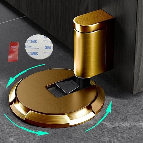 Amazon.com: HOOFUS Mechanical Floor Door Stopper,Adjustable Height Door Holder, for Within 3/4 Inch High Door Gaps,No Magnetic Door Stop,Indoor Windproof Door Stop,Nail Free or Screws((Brown Bronze, 1pcs) : Office Products Automatic Door Opener, Floor Door, Door Slam, Door Holder, Door Holders, Silicone Candle Molds, Automatic Door, Door Stopper, Mechanical Design