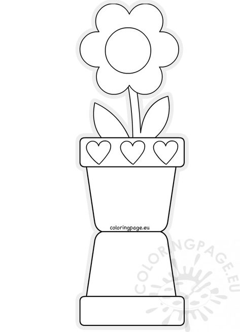 Flower Pot Card Template, Mothers Day Cards For Kids To Make, Flower Pot Template, Flower Card Template, Mothers Day Template, Pot Template, Flower Pot Card, Mothers Day Coloring Cards, Mothers Day Cards Craft