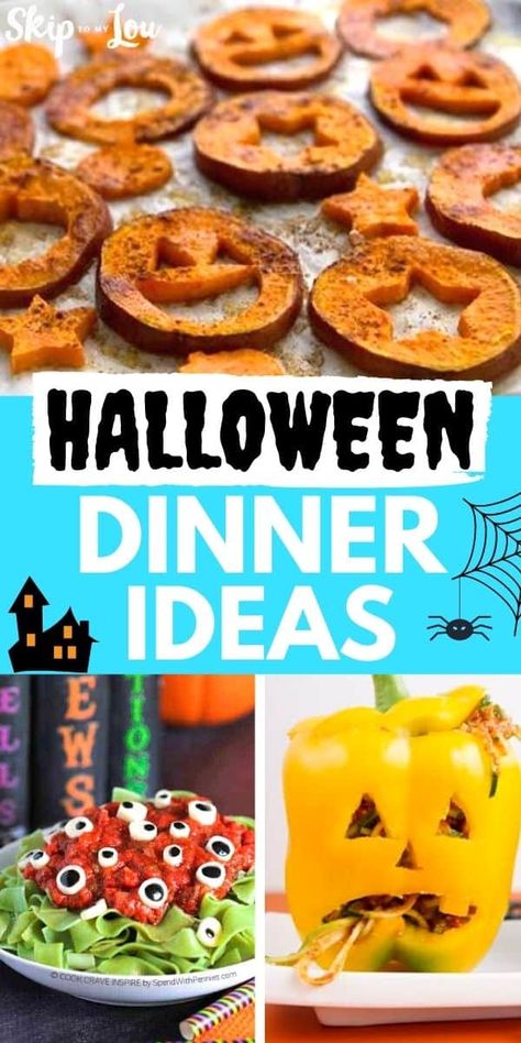 Serve up some fun with these spooky and creative Halloween Dinner Ideas, and the kids will be squealing with delight!  Serve these Halloween recipes up at a Halloween party, or find some simple spooky dinner recipes for a quick and easy fun meal before you head out to trick-or-treat. #recipes #Halloween Halloween Main Dish, Halloween Dinner Ideas, Spooky Dinner, Recipes Halloween, Halloween Food Dinner, Monster Munch, Halloween Dishes, Kid Friendly Halloween, Halloween Food Treats