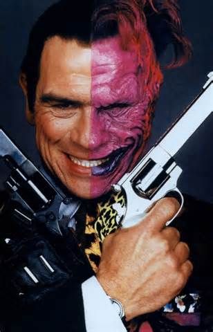 Tommy Lee Jones in Batman Forever Creepy Pics, Two Face Batman, Batman Forever, Harvey Dent, Tommy Lee Jones, Batman Returns, Two Face, Val Kilmer, Michael Keaton