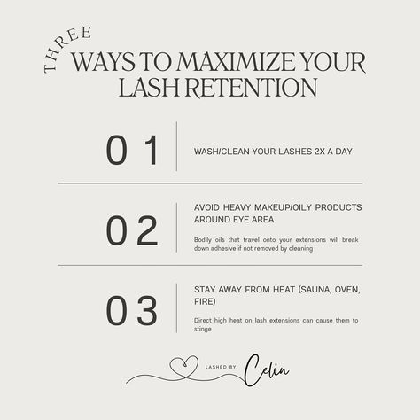 Remember that retention highly depends on the aftercare of your lashes! ✨ . . . . . #lashextensions #lashes #lashartist #dfwlashtech #lashtech #fullsetlashes #lashretentiontips #lashlove Lashes Aftercare, Heavy Makeup, Lash Artist, Eye Area, Lash Extensions, Fun Facts, Lashes, Makeup, Quick Saves