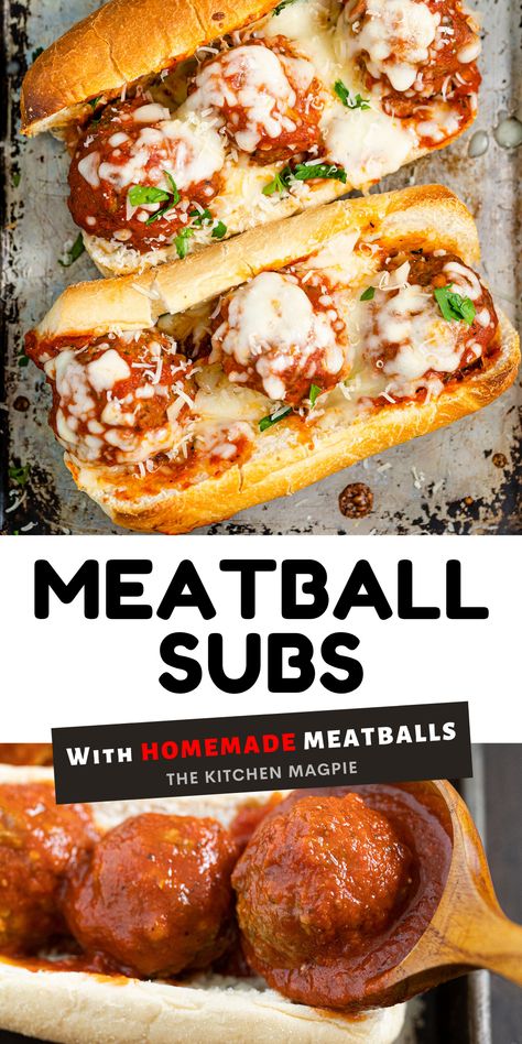 Meat Ball Sub Recipe, Meatball Subs Easy, Meatball Subs Recipes, 4 Cheese Pasta, Four Cheese Pasta Sauce, Cheese Pasta Sauce, Four Cheese Pasta, Meatball Sub Recipe, Baked Meatballs