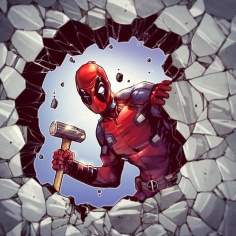 Breaking the Fourth Wall - Leonardo Paciarotti Breaking The 4th Wall, Cosmic Comics, Breaking The Fourth Wall, Deadpool Art, Supergirl 2015, Marvel Cards, Marvel Comic Universe, Marvel Deadpool, Fourth Wall