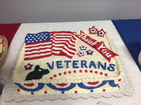 Veterans Day cake Veterans Cake Ideas, Veteran Cake Ideas, Veterans Day Food Ideas, Veterans Day Cake Ideas, Veterans Day Cake, Patriotic Cake Decorating, Patriotic Cakes, Veterans Day Celebration, Patriotic Cake