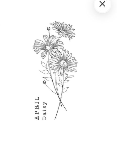 Carnation And Daisy Bouquet Tattoo, Flower Tattoo Designs Daisy, March April May Birth Flower Tattoo, Aries Birth Flower Tattoo, April Birth Flower Tattoo With Butterfly, Aries Tattoo Flower, Daisy And Aster Flower Tattoo, April Flower Bouquet Tattoo, Bundle Of Sunflowers Tattoo