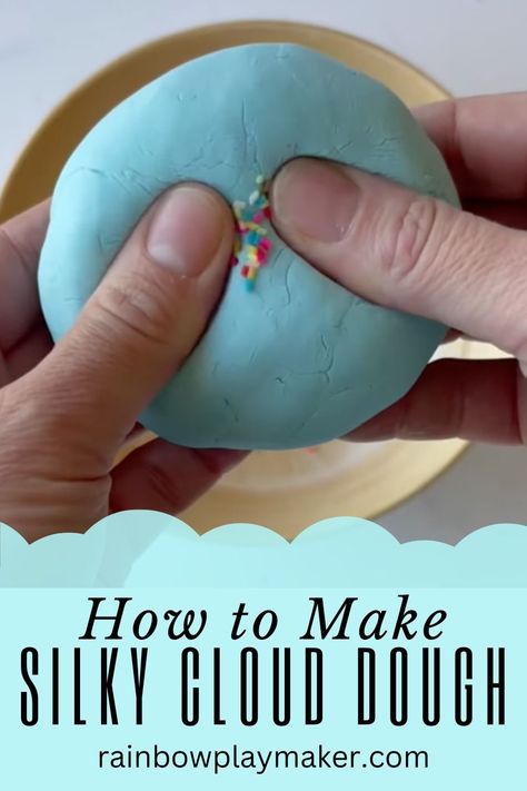 HOW TO MAKE SILKY CLOUD DOUGH - Fluffy Slime No Glue, How To Make Toothpaste, Best Fluffy Slime Recipe, Moon Dough, Cloud Dough Recipes, Fluffy Slime Recipe, How To Make Clouds, Making Fluffy Slime, How To Make Jelly