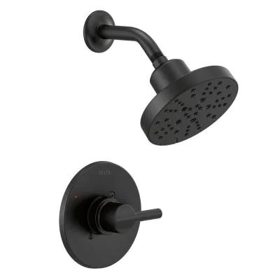 Nicoli Single-Handle 5-Spray Shower Faucet with H2OKinetic Technology in Matte Black (Valve Included) Delta Nicoli, Water Monitor, Shower Faucet Sets, Home Improvement Products, Tub Spout, Delta Faucets, Basement Bathroom, Black Shower, Champagne Bronze