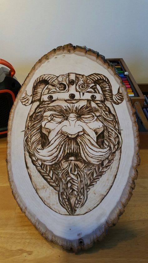 Woodburning "Viking" Viking Wood Burning, Wood Burning Crafts, Wood Burning Art, Wood Work, Pyrography, Wood Burning, Wood Crafts, Vikings, Art Projects