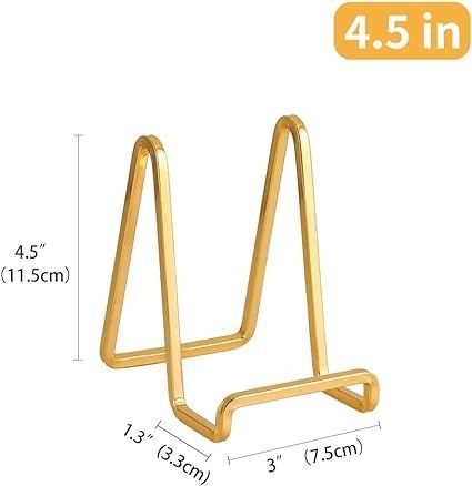 Amazon.com: Plate Holder Easel Display Stand - 6 inch Metal Plate Stands for Display - Tabletop Picture Stand - Gold Iron Easels for Display Pictures | Photo Frames | Book | Decorative Plates | Plaque - 3 Pack : Home & Kitchen Display Pictures, Picture Stand, Easels, Plate Stands, Plate Holder, Metal Plate, Picture Display, Room Designs, Picture Photo