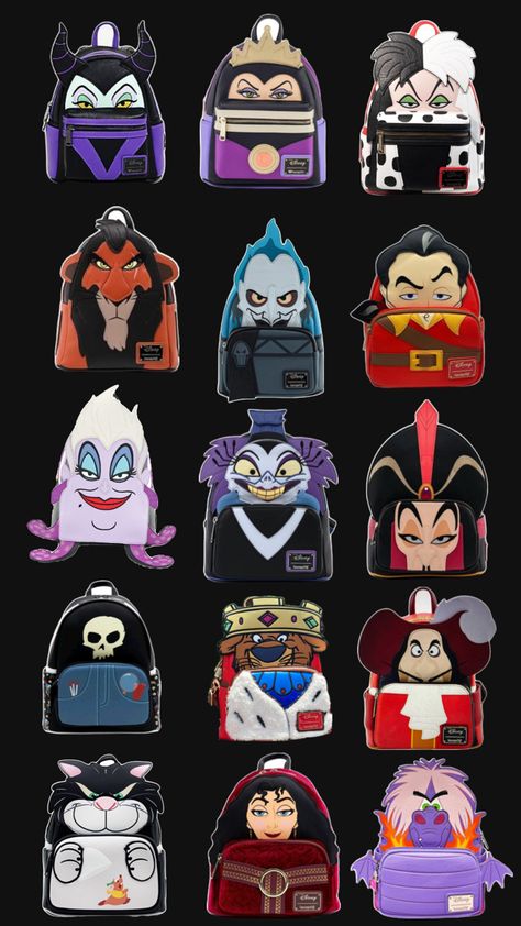 Loungefly Disney Villains Disney Bags Backpacks, Disney Villain, Mini Backpacks, Loungefly Bag, Disney Bag, Loungefly Disney, Disney Lover, Pixie Dust, Disney Villains