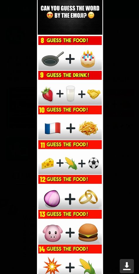 Guess The Food By Emoji, Guess The Emoji Answers, Funny Emoji Combinations, Emoji Answers, Guess The Emoji, Kissing Poses, Emoji Puzzle, Math Logic Puzzles, Emoji Quiz