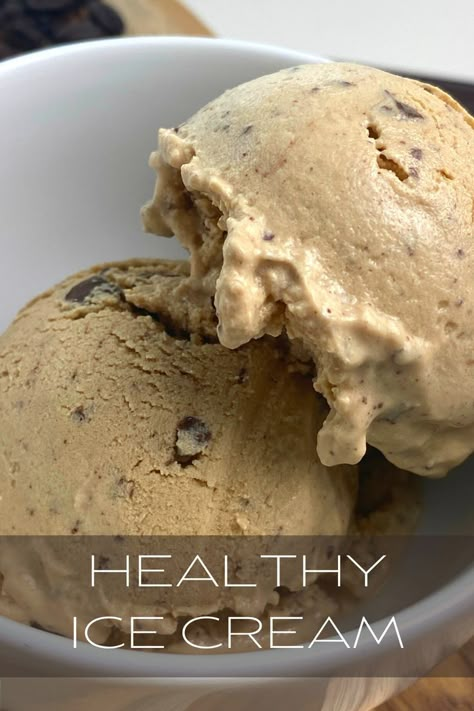 This is a healthy low calorie dessert you can have everyday - yogurt coffee ice cream. I added chopped dark chocolate for extra favor and some crunch. It came out absolutely divine! This is a frozen yogurt dessert that taste and looks like ice cream, so it is ice cream:) #frozenyogurt #yogurticecream #coffeeicecream #healthyicecream #lowcalorieicecream Diy Yogurt Ice Cream, Ice Cream In A Can Recipe, Healthy Ice Cream Machine Recipes, Heart Healthy Ice Cream, Ice Cream Alternative Healthy, Froyo Recipe Homemade Frozen Yogurt, No Churn Frozen Yogurt, Greek Ice Cream, Low Calorie Homemade Ice Cream