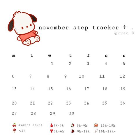 #tracker #steptracker #wl #sanrio #aesthetic Wl Tracker, November Tracker, Step Tracker, Sanrio Aesthetic, Steps Tracker, Weight Tracker, How To Plan, Quick Saves