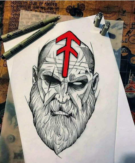 Viking Drawings, Norse Mythology Tattoo, Viking Tattoo Sleeve, Celtic Tattoo, Warrior Tattoos, Norse Tattoo, Nordic Tattoo, Sketch Tattoo Design, Tattoo Style Drawings