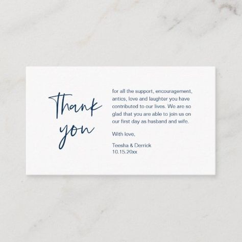 $0.35 | Wedding Thank you for attending, modern minimalist #enclosure card, wedding, thank you, thanks, love and laughter, husband and wife, modern script, birthday, appreciation, navy blue Bridesmaid Thank You Cards, Font Lettering, Graduation Thank You Cards, Bridesmaid Thank You, Thank You Card Design, Wedding Enclosure Cards, Thank You Messages, Shop Wedding, Wedding Thank You Cards