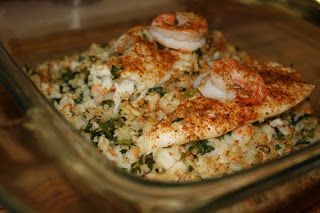 Baked Tilapia with Shrimp Stuffing  I didn't have the seasoning, so just used cayenne pepper and sea salt. I used uncooked shrimp, so cooked that first, then cooked the garlic, etc. in the same pan. I would add Parmesan to the filling next time, but this recipe is so delicious and quick. Served with rice and steamed asparagus- dinner done in 35 minutes. Tilapia Shrimp Recipe, Tilapia And Shrimp, Shrimp Stuffing, Asparagus Dinner, Healthy Tilapia, Frozen Tilapia, Baked Shrimp Recipes, Grilled Tilapia, Baked Tilapia