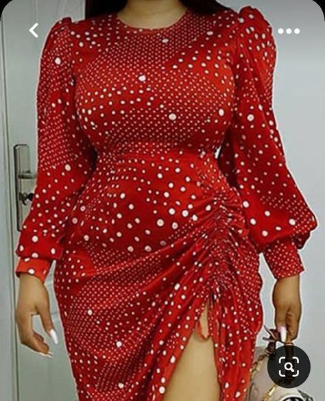 Rushed Dress, Polka Dot Dress Outfit, Chic Evening Dress, Elegant Dresses Short, Chic Dress Classy, Best African Dresses, Dinner Dress Classy, African Print Dress Designs, African Fashion Traditional