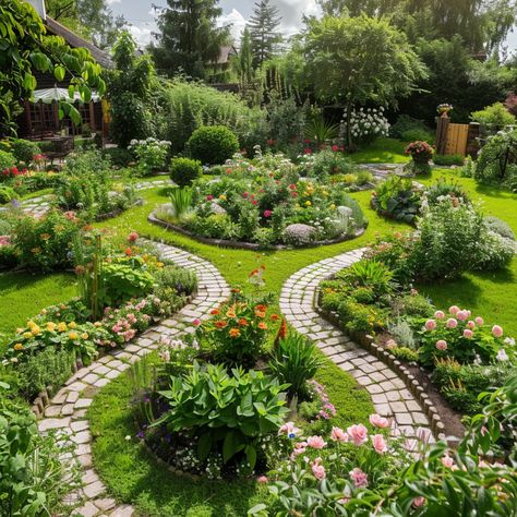 "Seasonal Garden Layouts are a stunning and practical choice for any gardener! 🌸🌿 With carefully selected plants and strategic placement, these layouts ensure your garden flourishes year-round. Designed to highlight the beauty of each season, our layouts offer a harmonious blend of colors and textures. Easy to implement and full of nature's bounty.🌼🌱 #SeasonalGardenLayouts #YearRoundGardening #GardenDesign #NatureInspired" Garden Map Design, Square Garden Layout, English Cottage Garden Design Layout, Cottage Garden Layout, Home Garden Layout, Cottage Garden Design Layout, Garden Layout Ideas Design, Edible Front Yard, Cut Flower Garden Layout