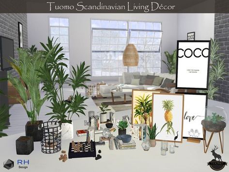 sims 4 cc // custom content decor clutter // the sims resource //  RightHearted& #Decoration #homedecor #homedesign #homeideas Large Living Room Furniture, Sims Decor, Living Room Sims 4, 4 Aesthetic, Rh Design, Sims 4 Kitchen, Sims Houses, Cc Furniture, Sims 4 Bedroom