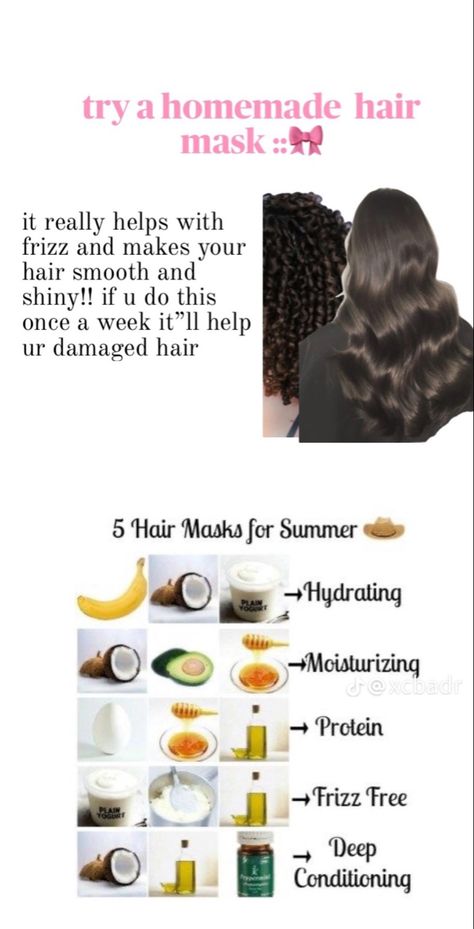 Dry Hair Repair, Homemade Hair Mask, Hair Growth Foods, Curly Hair Care Routine, Best Hair Mask, Natural Hair Treatments, Hair Mask For Damaged Hair, Homemade Hair, Hair Growing Tips