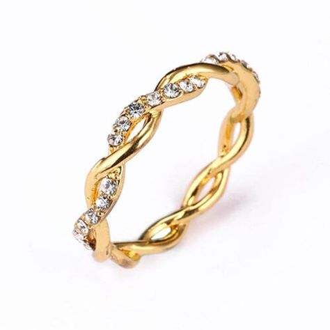 Find many great new & used options and get the best deals for Beautiful Solid Regular Decoration Twisted Ring Jewelry Gift for Ladies at the best online prices at eBay! Free delivery for many products! Twisted Band Ring, Twisted Ring, Twisted Band, Sparkling Rings, Twist Ring, Ladies Diamond Rings, Ring Pictures, White Rhinestone, Rings For Her