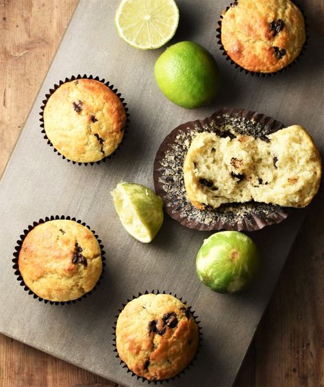 This zesty lime muffins recipe with chocolate chips makes a delicious breakfast on-the-go or snack.  These muffins are fluffy, deliciously refreshing and simple to make. #easymuffins #healthymuffins #lime #healthysnacks #chocolatechipmuffins #everydayhealthyrecipes Lime Muffins, Recipe With Chocolate Chips, Muffins With Chocolate Chips, Muffins With Chocolate, Chocolate Chip Muffin, Quinoa Muffins, Muffin Bread, Chocolate Chip Recipes, Healthy Muffins