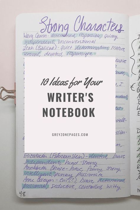 Read for a peak into a novelist's notebook for ten creative ideas for your own writer's notebook. A Writer's Life, Writers Notebook, Writing Crafts, Writing Characters, Writing Notebook, Book Writing Tips, Writing Project, Writing Resources, Writing Life