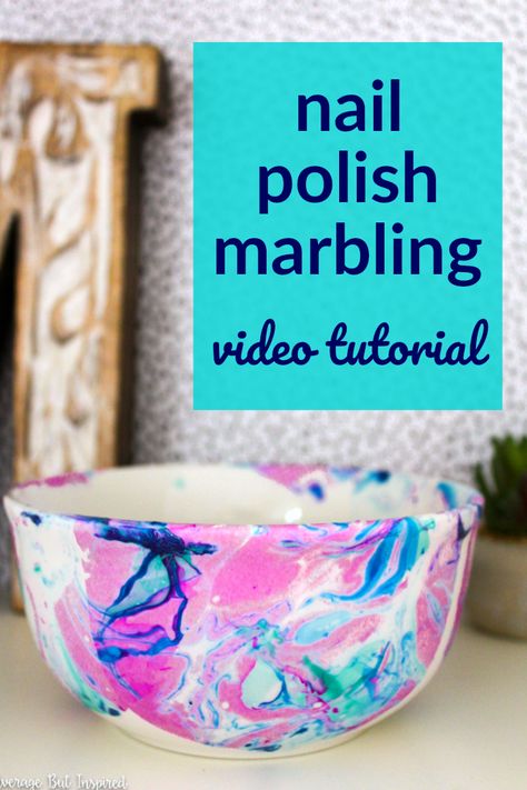 Learn how to make just about any plain object beautiful with nail polish marbling! This post has a video that shows you how to marble with nail polish. It is such a fun technique! Yard Diy Ideas, Nail Polish Marbling, Polish Crafts, Yard Diy, Nail Polish Crafts, Diy Room Decor Videos, Funky Home Decor, Funky Junk, Marble Nails