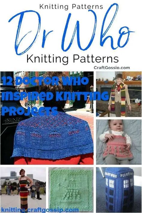 Dr. Who Knitting Projects – Knitting patterns & Articles #knitting #knittingpatterns #drwho #geek Doctor Who Knitting, Doctor Who Crafts, Geeky Craft, Crochet Geek, Geek Crafts, Knitted Items, Crochet Bebe, Knitted Wit, Scarf Dress