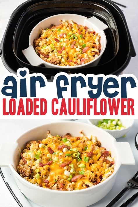 Airfryer Cauliflower Recipes, Cauliflower Air Fryer Recipes, Airfryer Cauliflower, Optifast Recipes, Bake Air Fryer, Cauliflower Air Fryer, Cheesy Cauliflower Bake, Air Fryer Recipes Low Carb, Ninja Grill